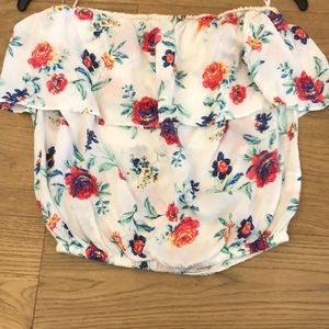 Hawaiian Flower Strapless Top